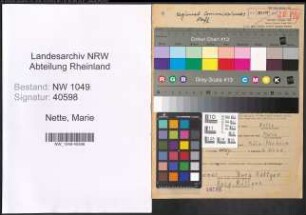 Entnazifizierung Marie Nette , geb. 05.04.1900 ()