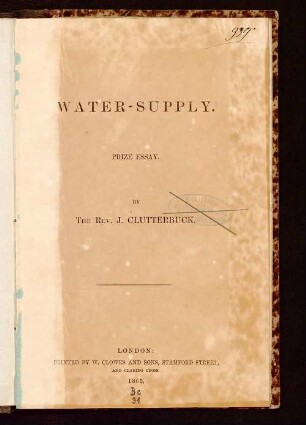 Water-supply : prize essay