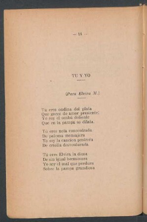 Tú y yo : (Para Elvira M.)