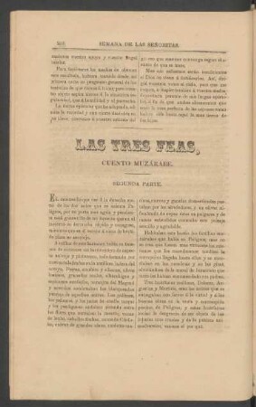 Las tres feas. - Segunda parte. : Cuento muzárabe.