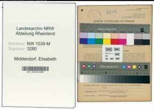 Entnazifizierung Elisabeth Middendorf , geb. 09.10.1907 (Postassistentin)
