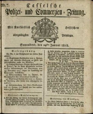 Nr. 7, Sonnabend, den 24sten Januar 1818