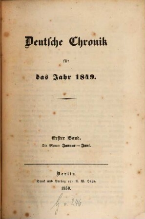 Deutsche Chronik. 1849 (1850)
