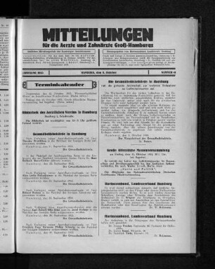 Jahrgang 1933, Hamburg, den 8. Oktober, Nummer 41