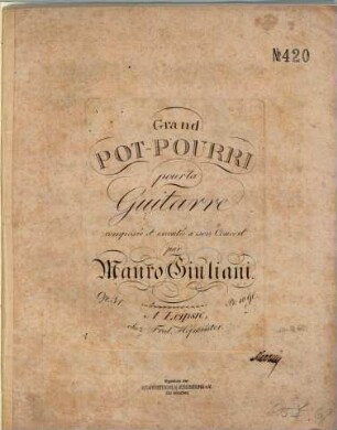 Grand Pot-Pourri : pour la guitarre ; op. 31