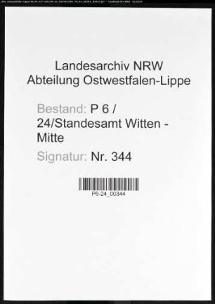 Sterberegister Standesamt Witten-Mitte