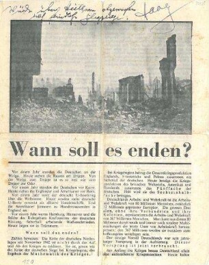 Propagandaflugblatt "Wann soll das enden?" Nr. G 99