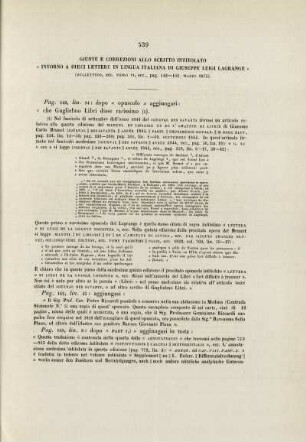 Giunte e correzioni allo scritto intitolato "intorno a dieci lettere in lungua italiana di giuseppe luigi lagrange".