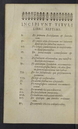 Incipiunt tituli libri septimi.