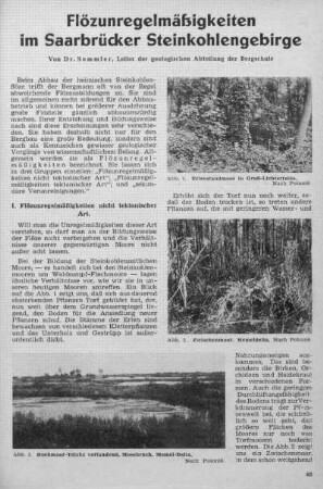 Flözunregelmäßigkeiten im Saarbrücker Steinkohlengebirge