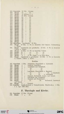 F. Theologie und Kirche (Nr. 351-438)