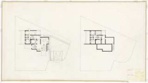 Wohnhaus F. Haas, Karlsruhe Ausführungsplanung: Grundrisse Erdgeschoss, Obergeschoss, Untergeschoss, Keller 1:100