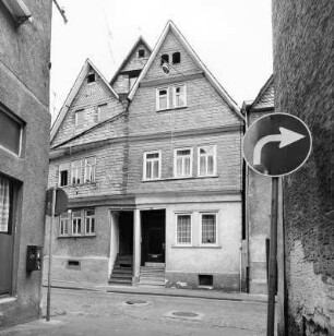 Fachwerkdoppelwohnhaus; Nidda, Mühlstraße 13, Mühlstraße 15