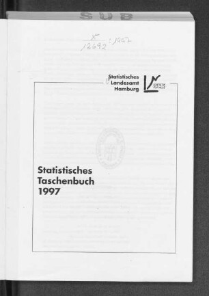 1997: Statistisches Taschenbuch // Statistisches Landesamt Hamburg