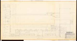 Reichsluftfahrtministerium, Berlin: Verbindungsbau, Fahrradkeller: Schnitt, Grundriss 1:100