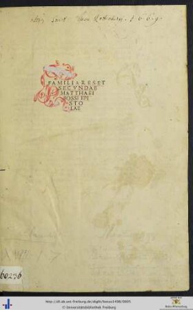 Familiares Et Secvndae Matthaei Bossi Epistolae