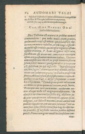 Cap. 18. De Numeri Oratorii observatione.