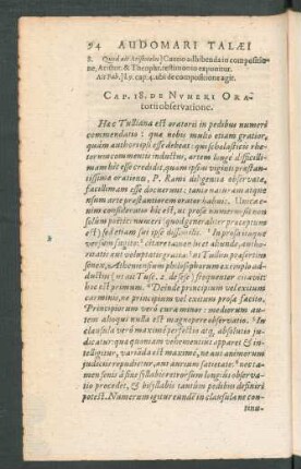 Cap. 18. De Numeri Oratorii observatione.