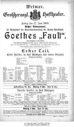 Goethes "Faust". Erster Teil