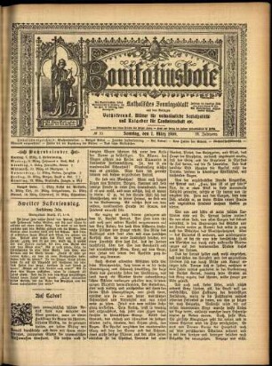 Erste Ausgabe vom Sonntag, den 07. März 1909.
