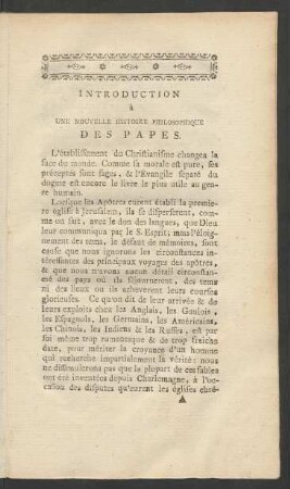 Introduction à Une Nouvelle Histoire Philosophique Des Papes