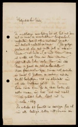 Brief von Jacob Grimm an Konrad Hofmann