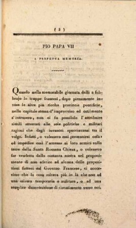 Bolla di scomunica di papa Pio VII. : gloriosamente regnante contro Buonaparte ed i suoi ministri
