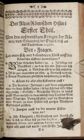 Der Alten Römischen Histori Erster Theil.