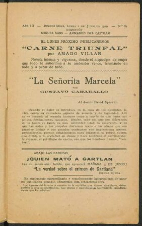 1919000381: La señorita Marcela