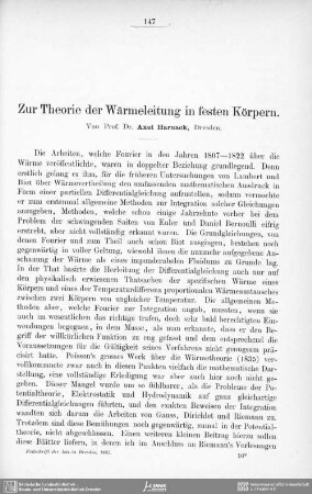 Zur Theorie der Wärmeleitung in festen Körpern