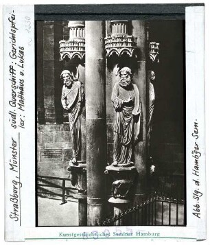 Straßburg: Münster, südliches Querschiff, Gerichtspfeiler, Matthäus und Lukas