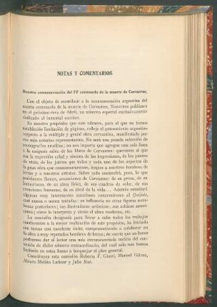 Nuestra conmemoración del IV centenario de la muerte de Cervantes