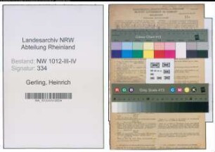 Entnazifizierung Heinrich Gerling , geb. 01.05.1907 (Maurermeister)