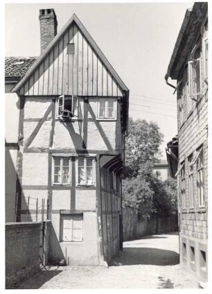 Altes Fachwerkhaus in der Bruchmauerstraße. Detmold. Bruchmauerstraße. Papierabzug