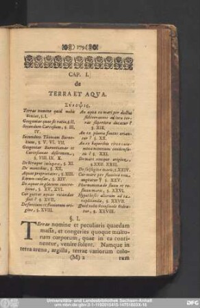 Cap. I. de Terra Et Aqua.