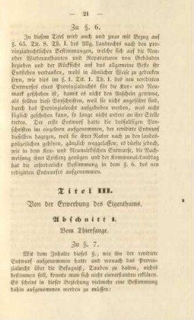 Titel III. Von der Erwerbung des Eigenthums.
