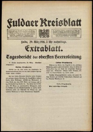 Ausgabe vom Mittwoch, den 29. März 1916.