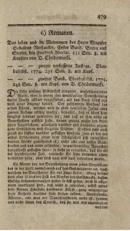 : Das Leben und die Meinungen des Herrn Magister Sebaldus Nothanker. Bd.1.2.