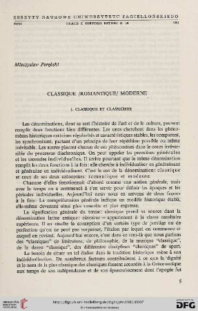16: Classique/ romantique/ moderne