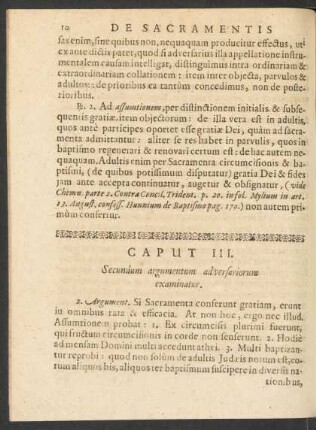 Caput III. Secundum argumentum adversariorum examinatur.