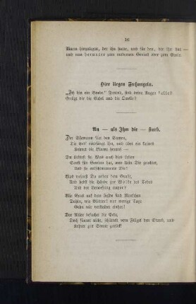 An _ als Ihm die _ starb.