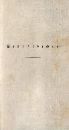 Sinngedichte.