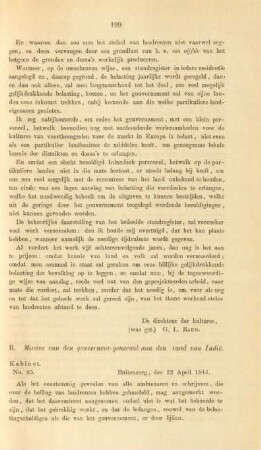II. Missive van den gouverneur-generaal aan den raad van Indie