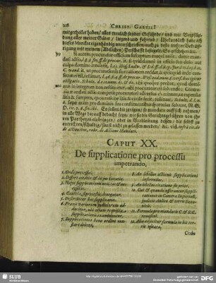 Caput XX. De supplication pro processu impetrando