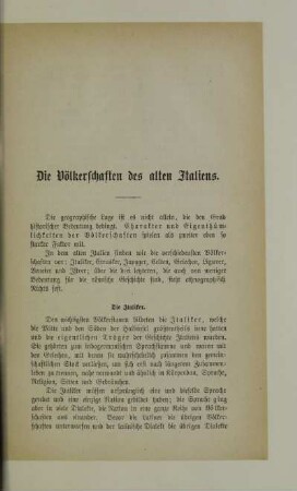 Die Völkerschaften des alten Italiens