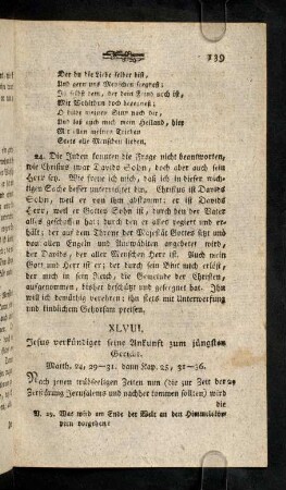 139-147, XLVIII. Jesus verkuendiget ...; XLIX. Jesus entdeckt, ...