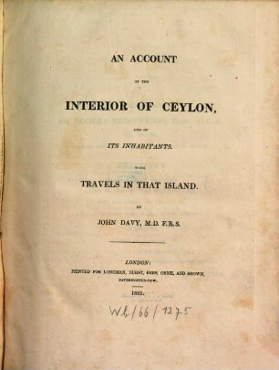 An account of the Interior of Ceylon and of its Inhabitants
