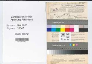 Entnazifizierung Heinz Isleib, geb. 29.03.1915 (Sachbearbeiter)