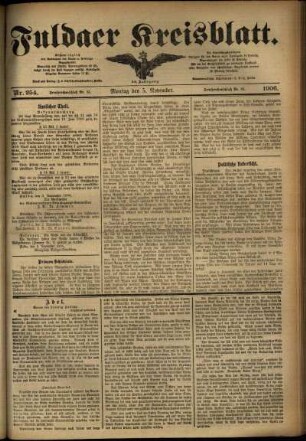 Ausgabe vom Montag, den 05. November 1906.