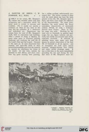 81: A painter of birds: C. W. Simpson, R.I., R.B.A.